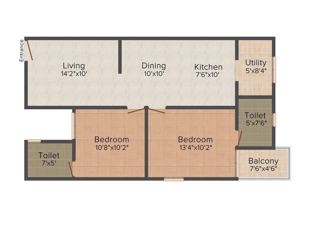 Kritan Asta 2BHK+2T (1,000 sq ft)