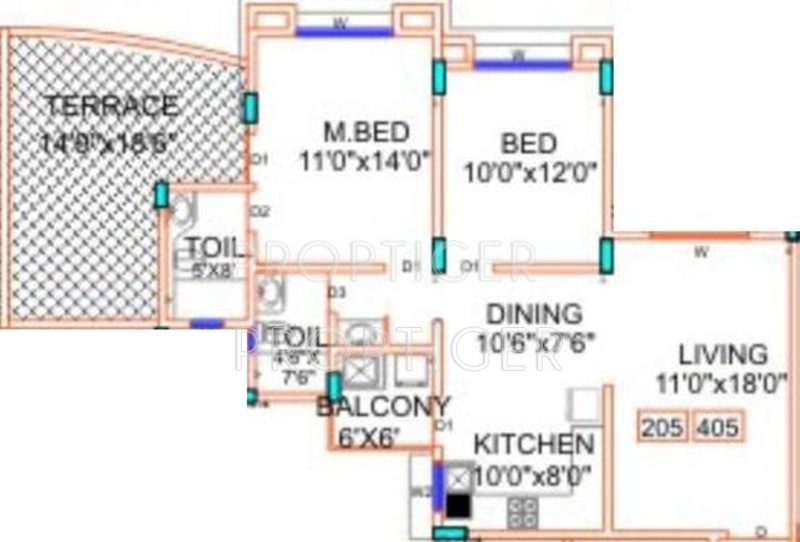 Vanshaj Rane Group Opulence Floor Plan (2BHK+2T)