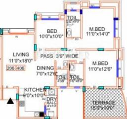 Vanshaj Rane Group Opulence Floor Plan (3BHK+3T)
