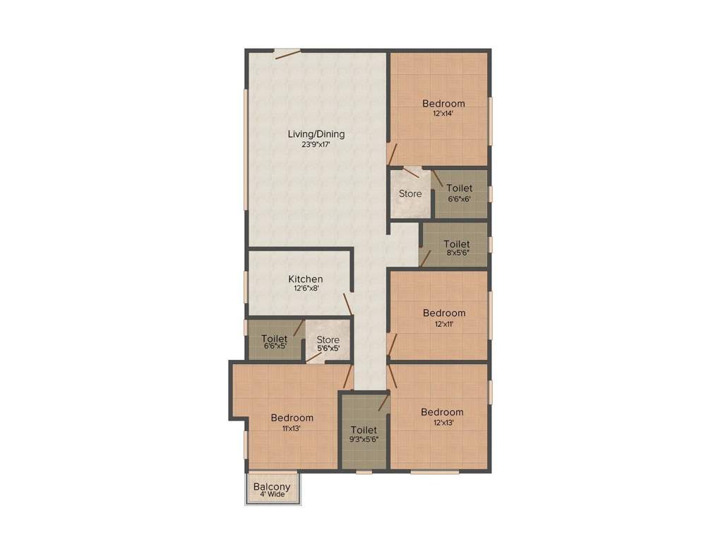 Banyan Residency (4BHK+4T (2,300 sq ft) 2300 sq ft)