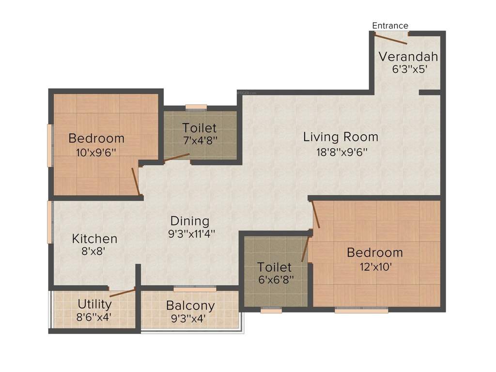 Pruthvi Greens (2BHK+2T (985 sq ft) 985 sq ft)