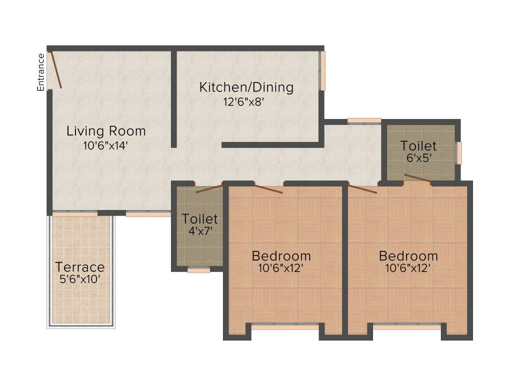 Ghorpade Crystal Avenue (2BHK+2T (876 sq ft) 876 sq ft)