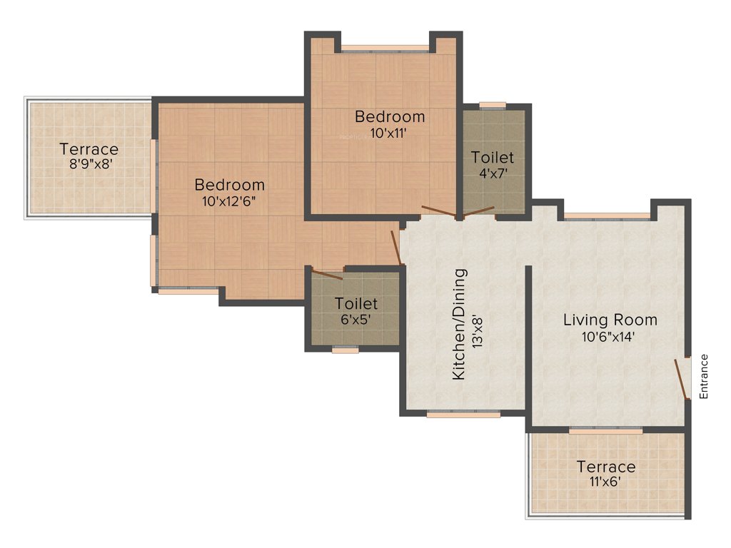 Ghorpade Crystal Avenue (2BHK+2T (943 sq ft) 943 sq ft)