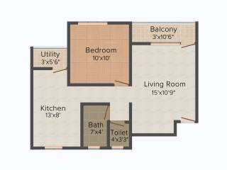 Aggarwal Vivanta Sarthak (1BHK+1T (616 sq ft) 616 sq ft)