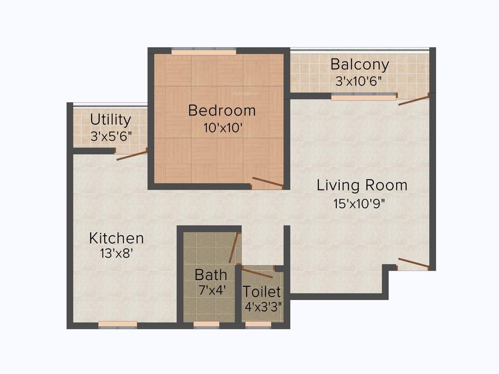 Aggarwal Vivanta Sarthak (1BHK+1T (616 sq ft) 616 sq ft)