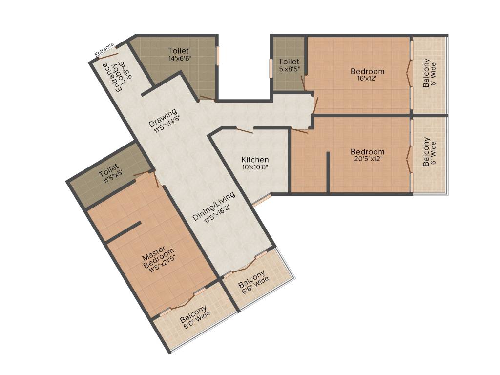 Happy Fortuna (3BHK+3T (2,250 sq ft) 2250 sq ft)