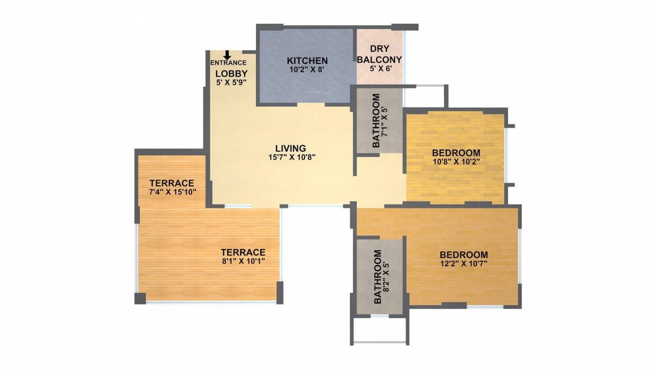 Rujuta Gloria (2BHK+2T (1,113 sq ft) 1113 sq ft)