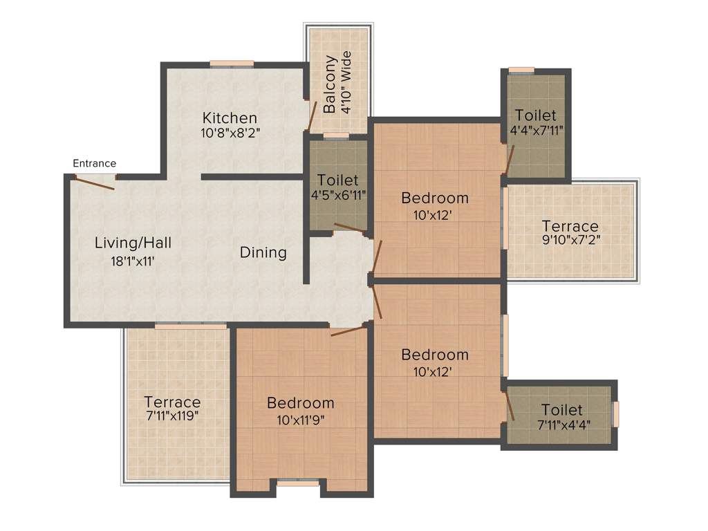 Rachana Yuthika (3BHK+3T (1,251 sq ft) 1251 sq ft)