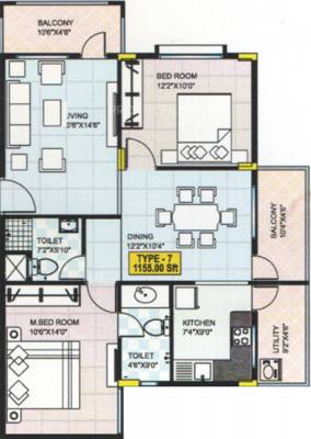 Sahithi Daisy (2BHK+2T (1,155 sq ft) 1155 sq ft) Sahithi Daisy (2BHK+2T (1,155 sq ft) 1155 sq ft)