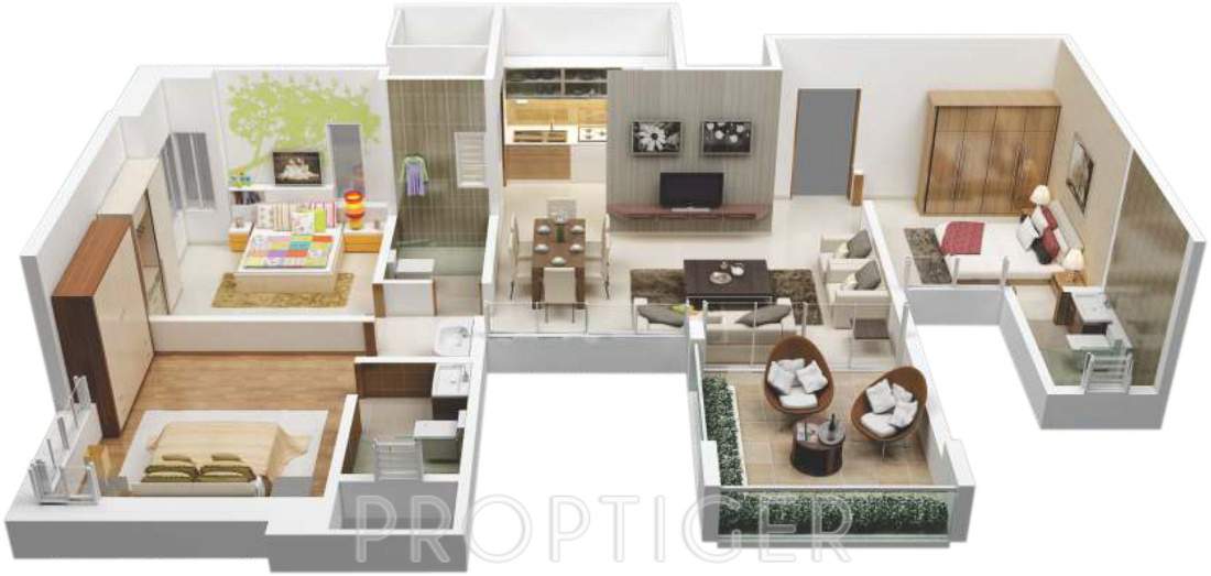 Pate Fiesta (3BHK+3T (1,400 sq ft) 1400 sq ft)