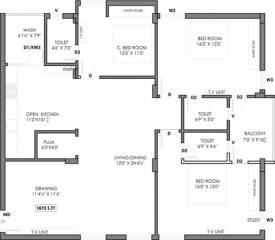 Elite Blossom Heights (3BHK+3T (1,870 sq ft) + Pooja Room 1870 sq ft)