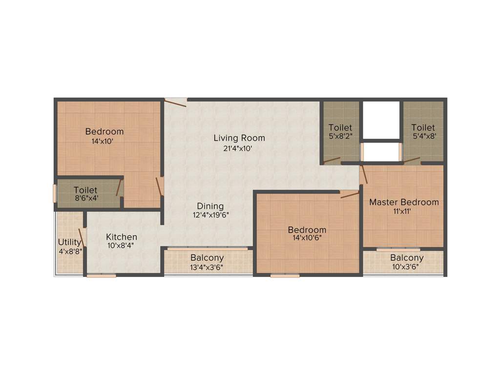 Aaradhana SR Brindavana (3BHK+3T (1,470 sq ft) 1470 sq ft)