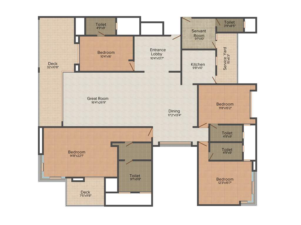Clover Delta Empress (4BHK+5T (3,719 sq ft) + Servant Room 3719 sq ft)