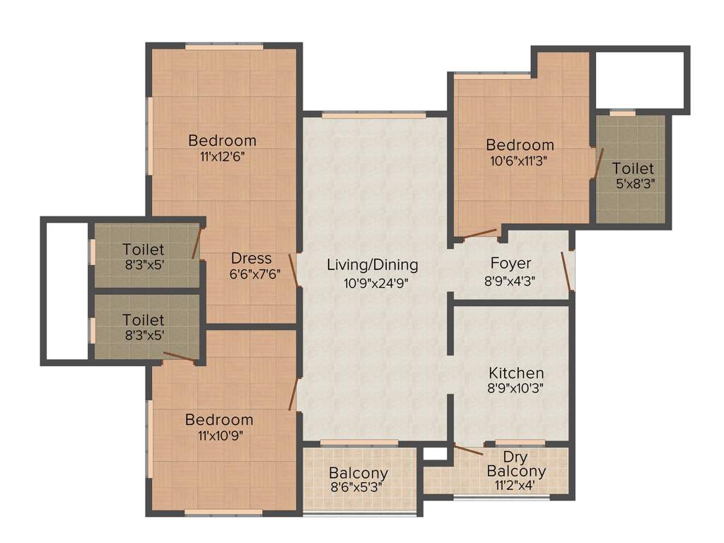Casagrand Lanterns Court (3BHK+3T (1,588 sq ft) 1588 sq ft)