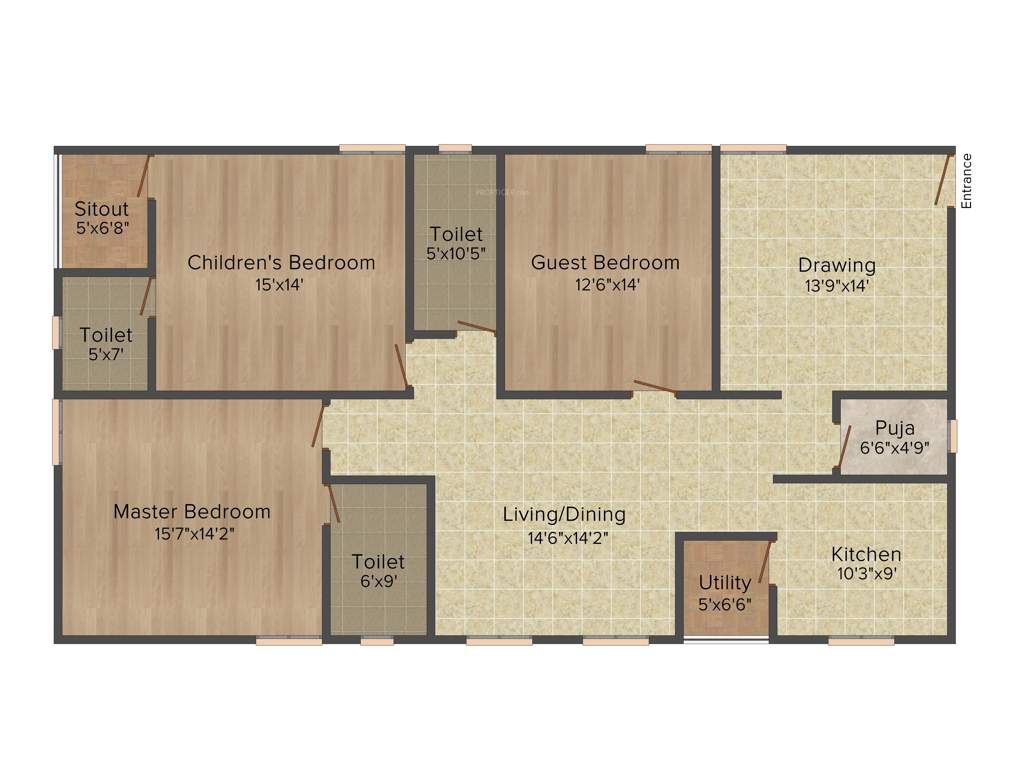 Srinilaya Adi Emerald (3BHK+3T (1,828 sq ft)   Pooja Room 1828 sq ft)