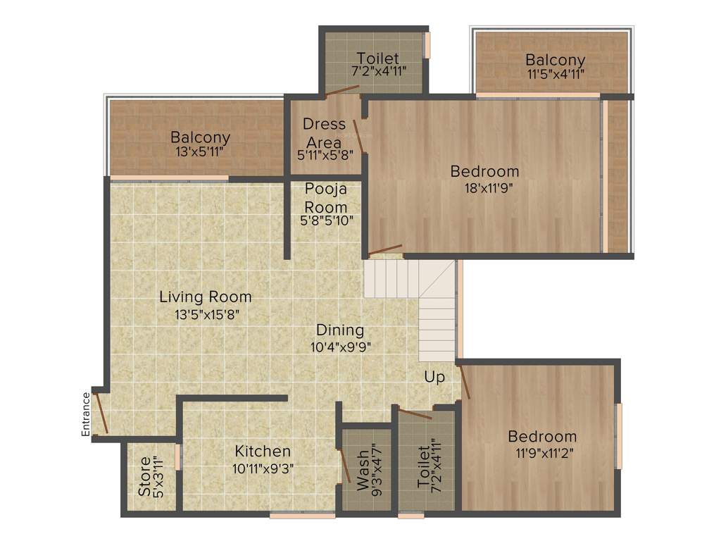 Applewoods Sorrel (4BHK+4T (1,690 sq ft) + Servant Room 1690 sq ft)