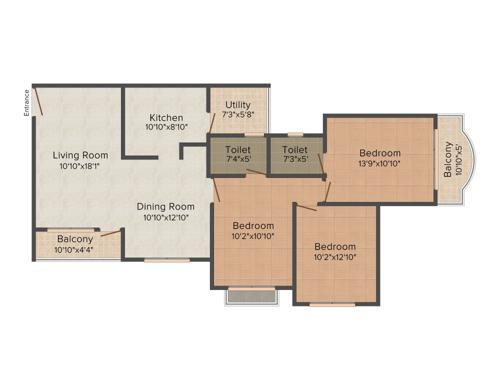 Kristal Emerald A (3BHK+3T (1,464 sq ft) 1464 sq ft) Kristal Emerald A (3BHK+3T (1,464 sq ft) 1464 sq ft)