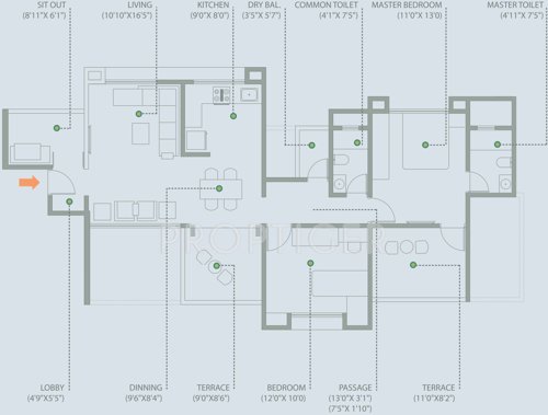 Siddhashila Aabha (2BHK+2T (1,281 sq ft) 1281 sq ft) Siddhashila Aabha (2BHK+2T (1,281 sq ft) 1281 sq ft)