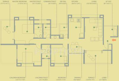 Siddhashila Aabha (3BHK+3T (1,684 sq ft) 1684 sq ft)