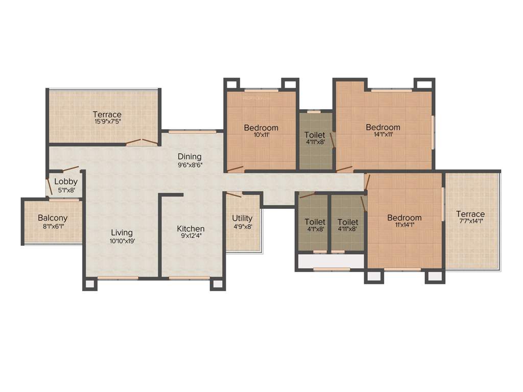 Siddhashila Aabha (3BHK+3T (1,783 sq ft) 1783 sq ft)