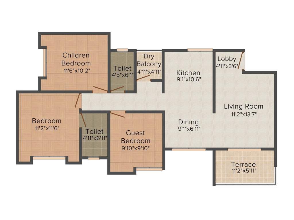 Bandal Sudatta Sankul (3BHK+2T (1,172 sq ft) 1172 sq ft)