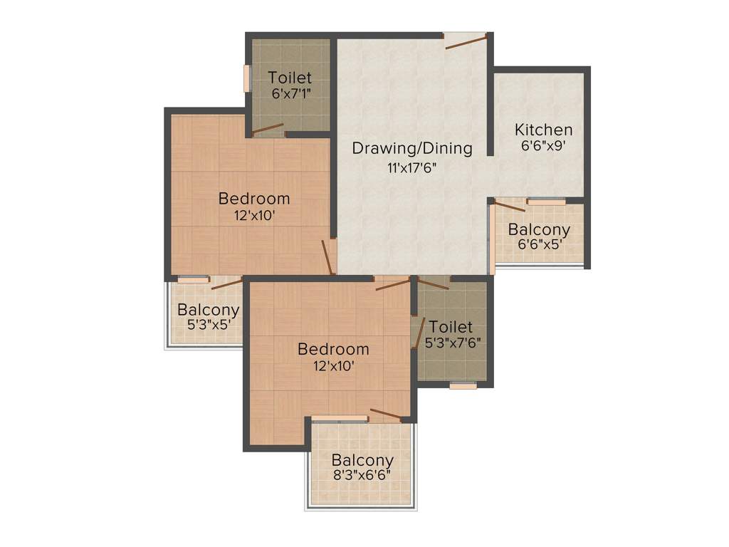 Venkatesh Oxy Ultima (2BHK+2T (1,051 sq ft) 1051 sq ft)