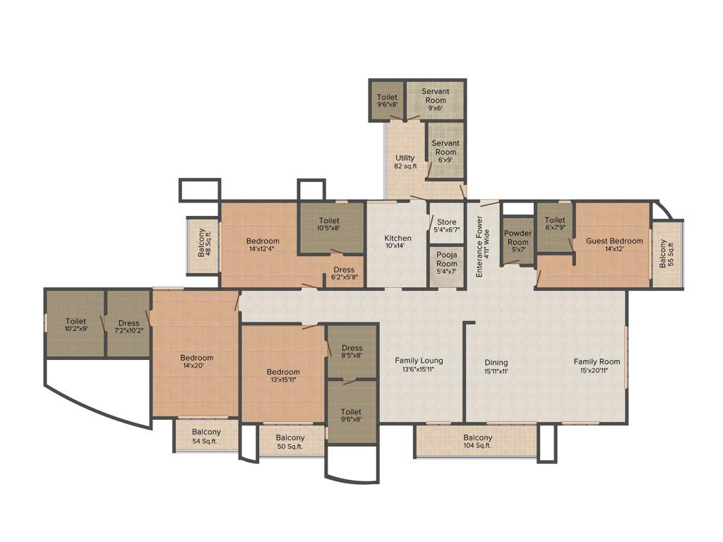 3C Lotus 300 (4BHK+6T (4,300 sq ft) + Study Room 4300 sq ft)