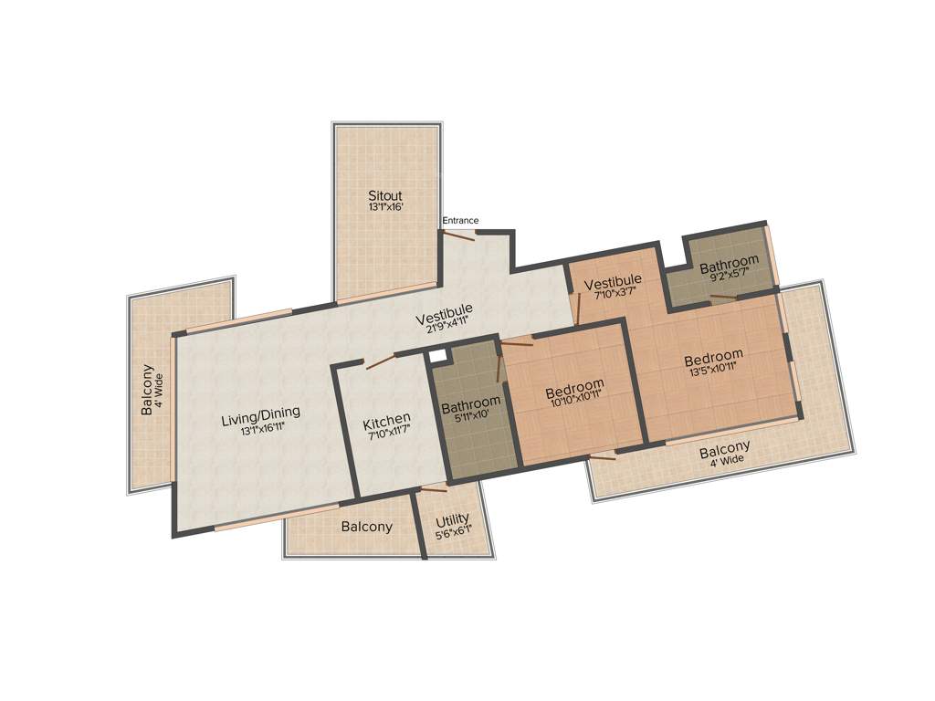 Pushpganga Feya Residencia (2BHK+2T (1,900 sq ft) 1900 sq ft)