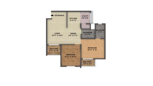 JR Nexus (2BHK+2T (1,050 sq ft) 1050 sq ft) JR Nexus (2BHK+2T (1,050 sq ft) 1050 sq ft)