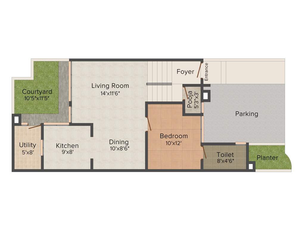 Mantri Courtyard (3BHK+3T (1,690 sq ft) 1690 sq ft)