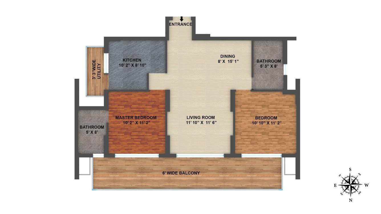 ILD Arete (2BHK+2T (1,275 sq ft) 1275 sq ft)