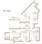 South India Acropole (3BHK+3T (1,360 sq ft) + Study Room 1360 sq ft) South India Acropole (3BHK+3T (1,360 sq ft) + Study Room 1360 sq ft)