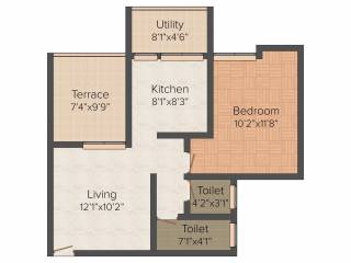 Maple Aapla Ghar Lonikand (1BHK+1T (645 sq ft) 645 sq ft)