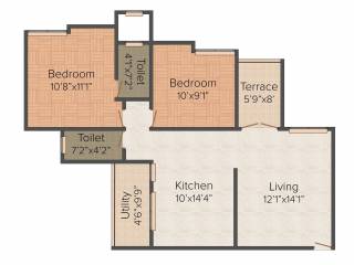 Maple Aapla Ghar Lonikand (2BHK+2T (943 sq ft) 943 sq ft)