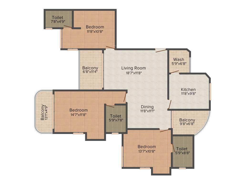 National Puzhayoram (3BHK+3T (1,910 sq ft) 1910 sq ft)