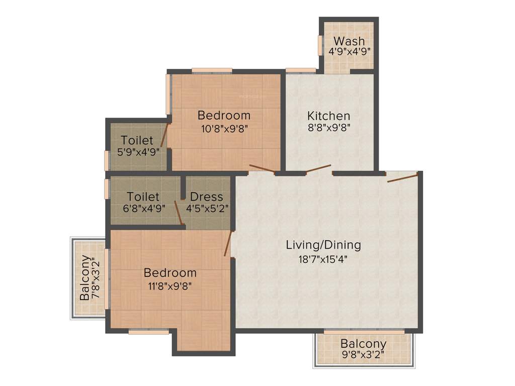 National Regent Court (2BHK+2T (1,105 sq ft) 1105 sq ft)