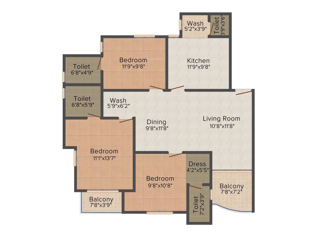 National Regent Court (3BHK+3T (1,521 sq ft) 1521 sq ft)
