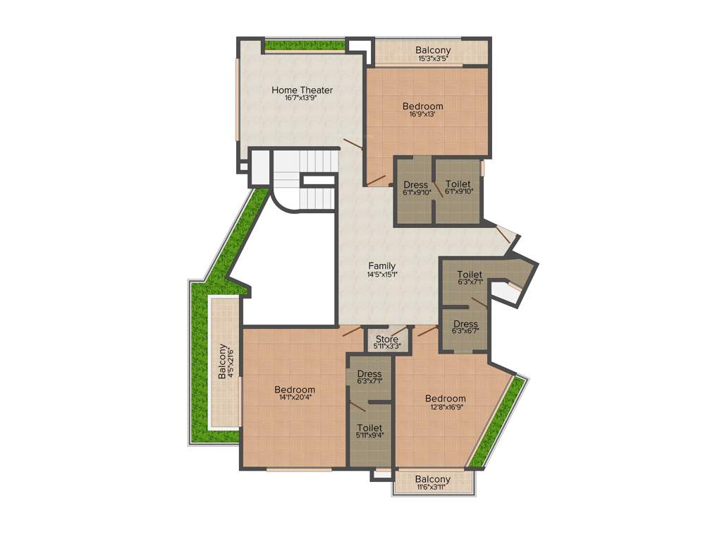 Olympia Reflection Sky Homes (4BHK+7T (6,600 sq ft)   Servant Room 6600 sq ft)