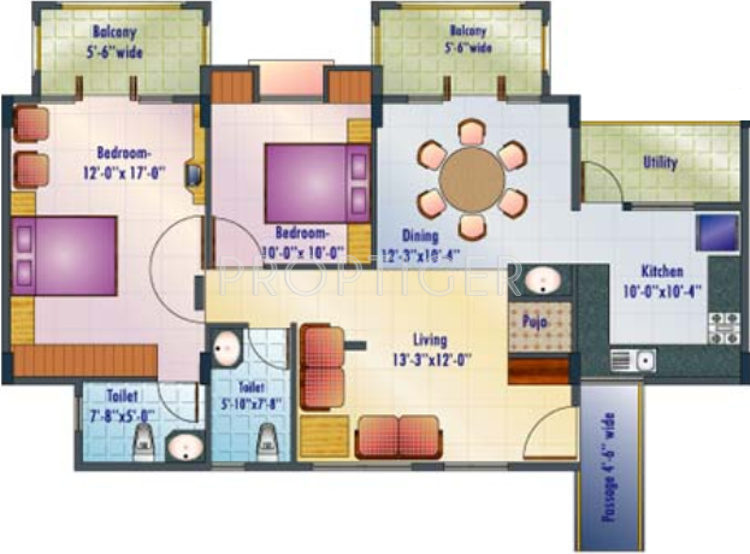 Narayan Raghuram Residency (2BHK+2T (1,090 sq ft)   Pooja Room 1090 sq ft)