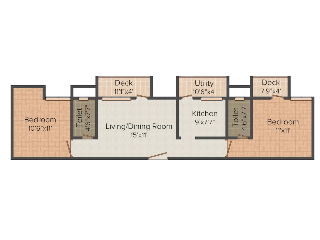 Arasur Builders Raghava 2BHK+2T (956 sq ft)