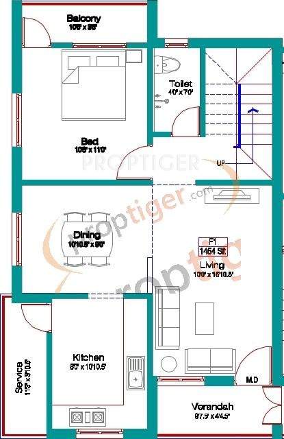 Intech Ponni (2BHK+2T (1,454 sq ft) 1454 sq ft)