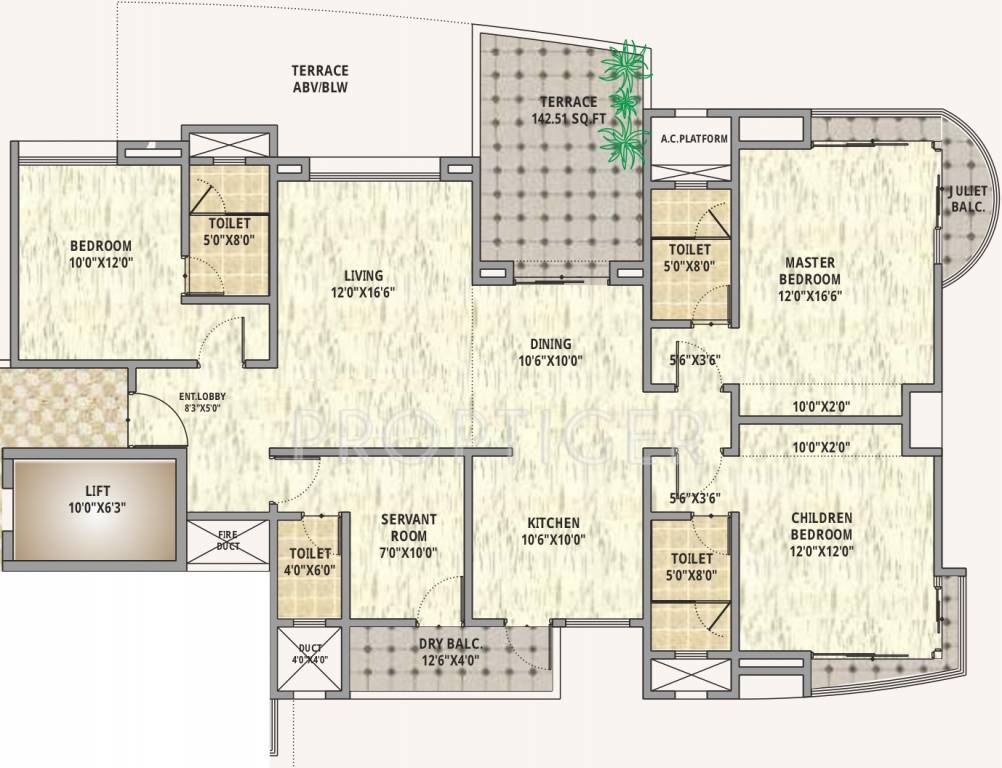 Balaji Metro Jazz (3BHK+3T (1,976 sq ft) + Servant Room 1976 sq ft)