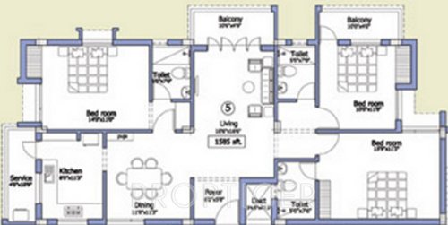 Acchyuthan Lotus Manor (3BHK+3T (1,695 sq ft) 1695 sq ft)