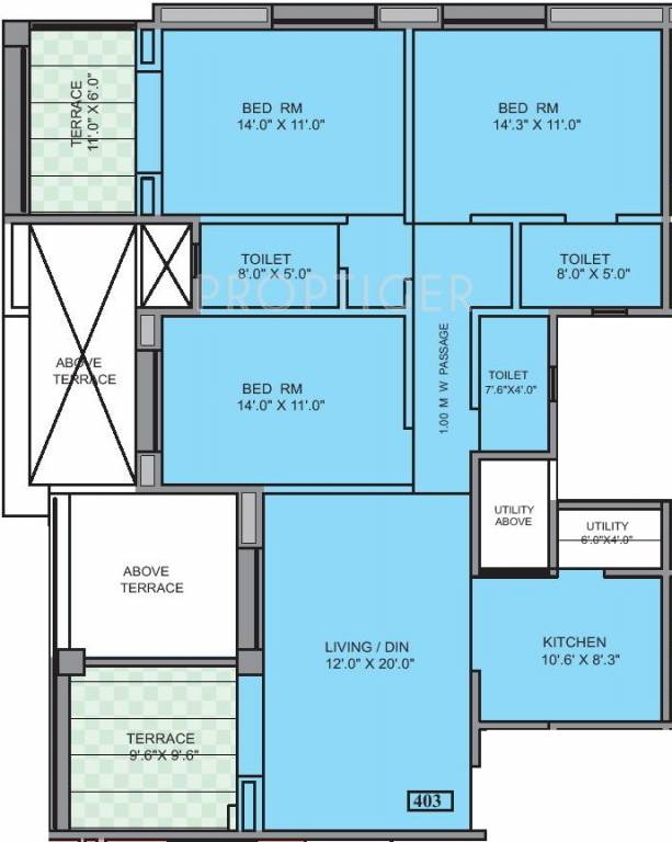 Eklavya Ekaika (3BHK+3T (1,603 sq ft) 1603 sq ft) Eklavya Ekaika (3BHK+3T (1,603 sq ft) 1603 sq ft)