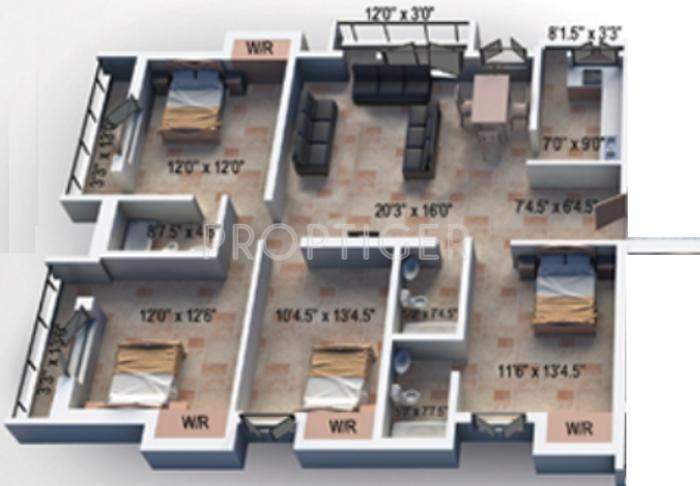 Golden Kingdom (4BHK+3T (1,805 sq ft) 1805 sq ft)