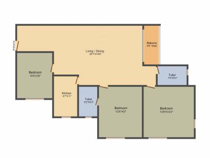 1651 Sq Ft 3 Bhk Floor Plan Image Alcove Block 32 Available For Sale Rs In 84 Lacs Proptiger Com