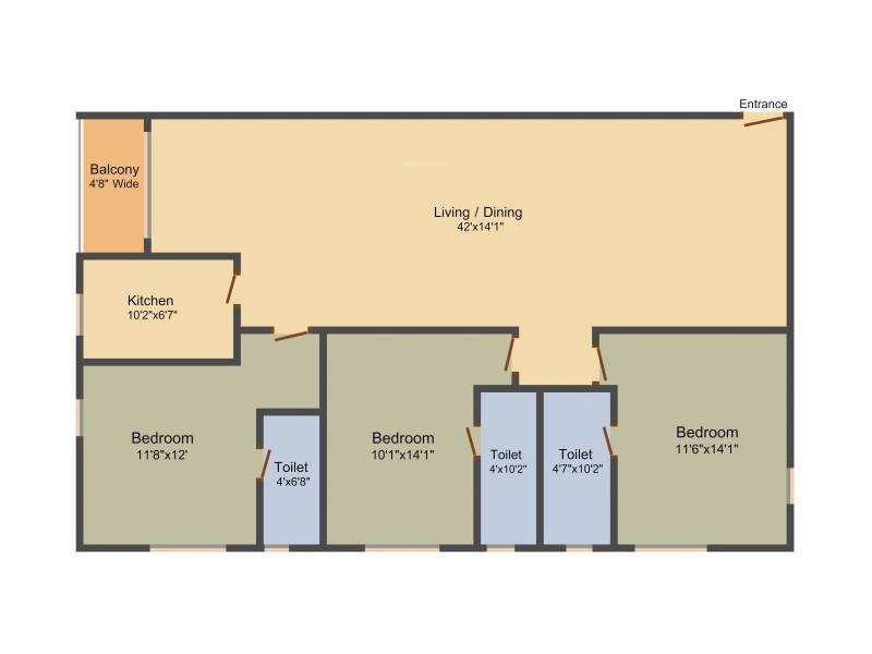 Alcove Block 32 (3BHK+3T (1,852 sq ft) 1852 sq ft)