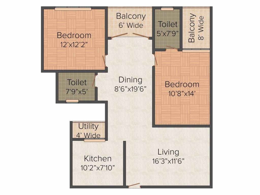 Northgate Thousand Lights (2BHK+2T (1,227 sq ft) 1227 sq ft)