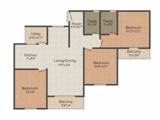 Amrutha Value (3BHK+3T (1,710 sq ft) 1710 sq ft) Amrutha Value (3BHK+3T (1,710 sq ft) 1710 sq ft)