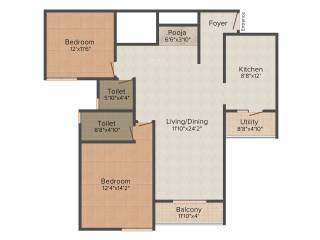Confident Bellatrix Phase 3 (2BHK+2T (1,290 sq ft) 1290 sq ft) Confident Bellatrix Phase 3 (2BHK+2T (1,290 sq ft) 1290 sq ft)